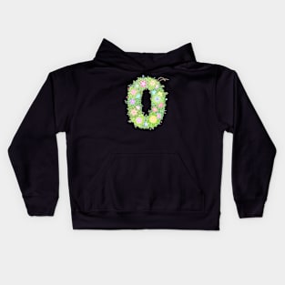 "0" Floral Letter Number Kids Hoodie